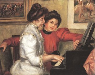 Auguste Renoir Yvonne und Christine Lerolle an dem Klavier Wandbild