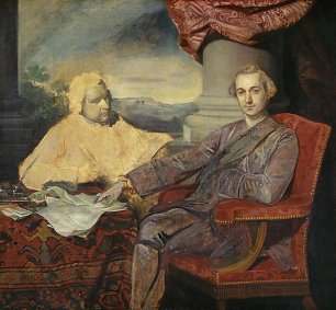 Joshua Reynolds Lord Rockingham and Edmund Burke Wandbild