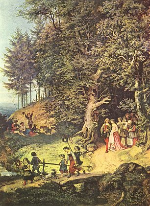 Ludwig Richter Brautzug im Fruehling Wandbild