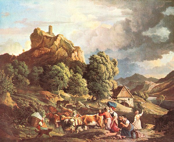 Ludwig Richter Der Schreckenstein bei Aussig Wandbild