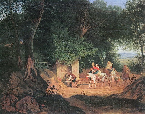 Ludwig Richter Erntezug in der roemischen Campagne Wandbild