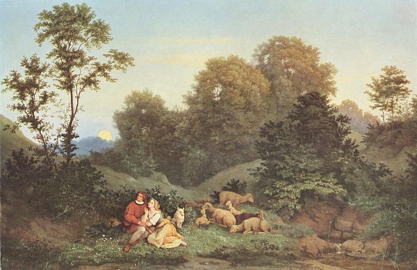 Ludwig Richter Fruehlingsabend Wandbild