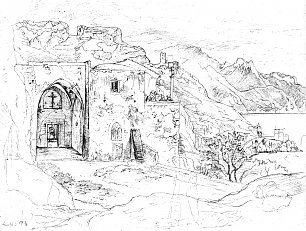 Ludwig Richter Kloster und Kuestenlandschaft bei Amalfi Wandbild