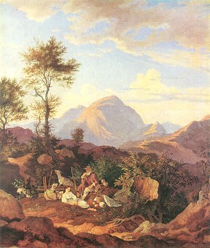 Ludwig Richter Rocca di Mezzo im Sabinergebirge Wandbild