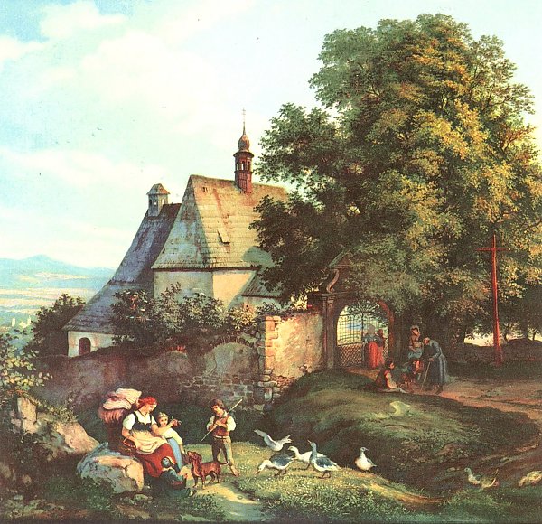 Ludwig Richter St Annen Kirche zu Graupen in Boehmen Wandbild