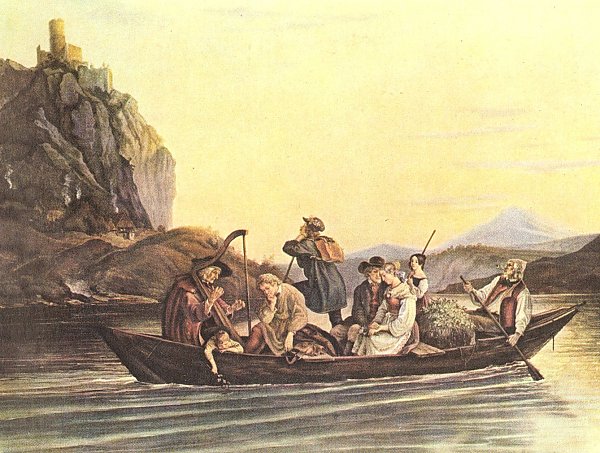 Ludwig Richter Ueberfahrt am Schreckenstein Wandbild