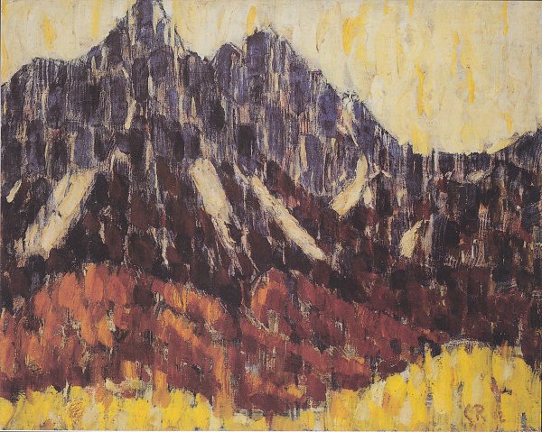 Christian Rohlfs Gebirge mit Laerchenwald Wandbild