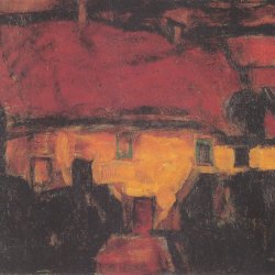 Christian-Rohlfs-Gelbes-Haus-mit-rotem-Dach