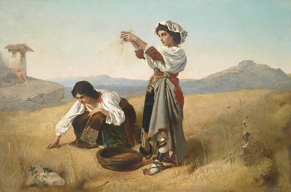 Anton Romako Nach der Ernte Wandbild