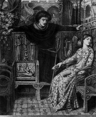 Dante Gabriel Rossetti Hamlet und Ophelia Wandbild