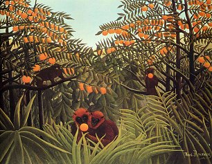 Henri Rousseau Apes in the orange grove Wandbild