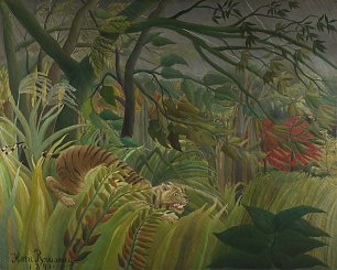 Henri Rousseau Tiger in a Tropical Storm Wandbild