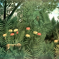 Henri-Rousseau-Urwald-mit-Tiger-und-Jaegern