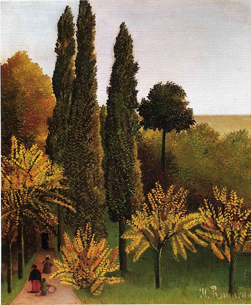 Henri Rousseau Walking in the Parc des Buttes Chaumont Wandbild