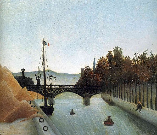 Henri Rousseau footbridge at passy Wandbild