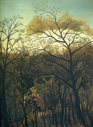 Henri Rousseau rendez vous in the forest Wandbild