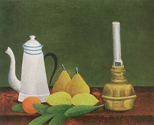 Henri Rousseau still life with teapot and fruit Wandbild