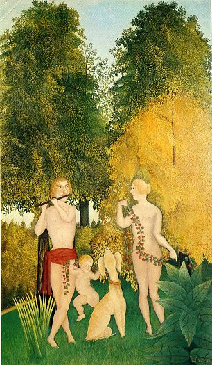 Henri Rousseau the happy quartet Wandbild