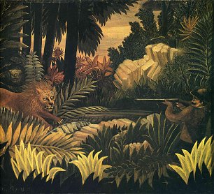 Henri Rousseau the lion hunter Wandbild