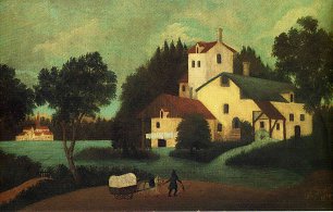 Henri Rousseau wagon in front of the mill Wandbild