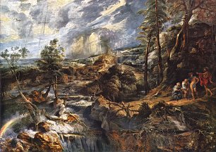 Rubens Gewitterlandschaft mit Philemon und Baucis Wandbild