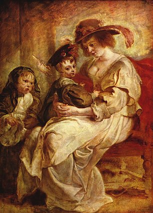 Rubens Helene Fourment mit zweien ihrer Kinder Wandbild