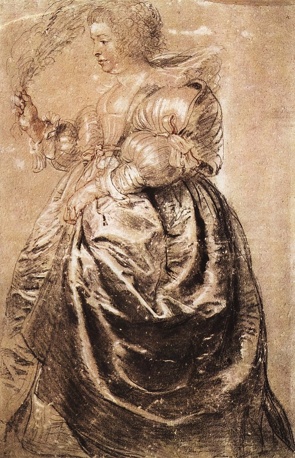 Rubens Junge Frau mit einem Straussenfaecher