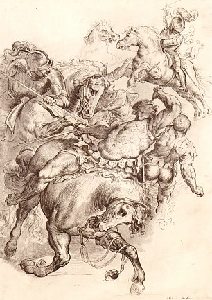 Rubens Reiterschlacht Wandbild