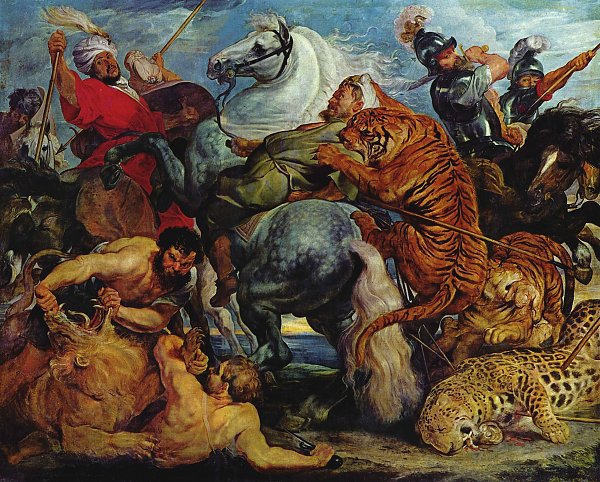 Rubens Tiger und Loewenjagd Wandbild