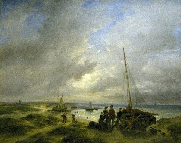 Andreas Schelfhout Beach at Katwijk Wandbild