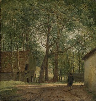 Andreas Schelfhout Boerenerf Wandbild