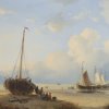 Andreas-Schelfhout-Fischervolk-with-beached-vessels