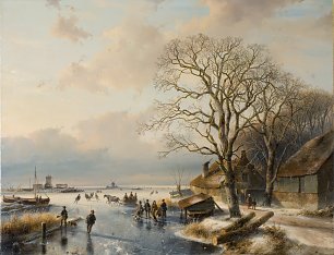 Andreas Schelfhout Winter landscape Wandbild