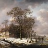 Andreas-Schelfhout-Winter-landschap-met-knoestige-eiken