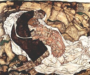 Egon Schiele Der Tod und die Frau Wandbild