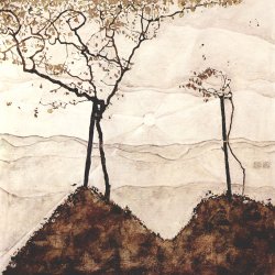 Egon-Schiele-Herbstsonne-und-Baeume