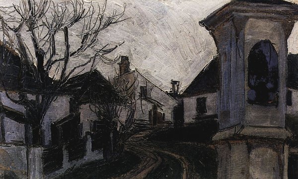 Egon Schiele Klosterneuburg Kahle Baeume und Haeuser Wandbild