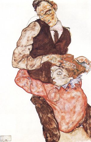 Egon Schiele Liebespaar 1 Wandbild