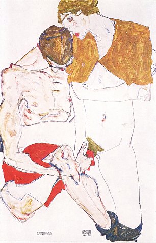 Egon Schiele Liebespaar 2 Wandbild