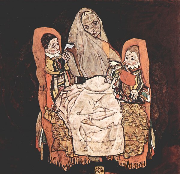 Egon Schiele Mutter mit zwei Kindern Die Mutter Wandbild