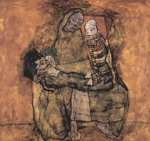Egon Schiele Mutter mit zwei Kindern Wandbild