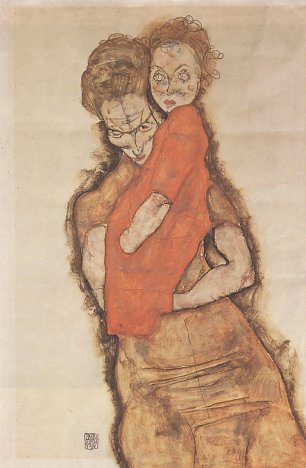 Egon Schiele Mutter und Kind Wandbild