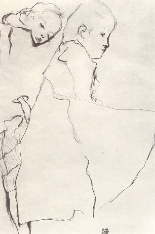 Egon Schiele Schlafende Maedchen Wandbild