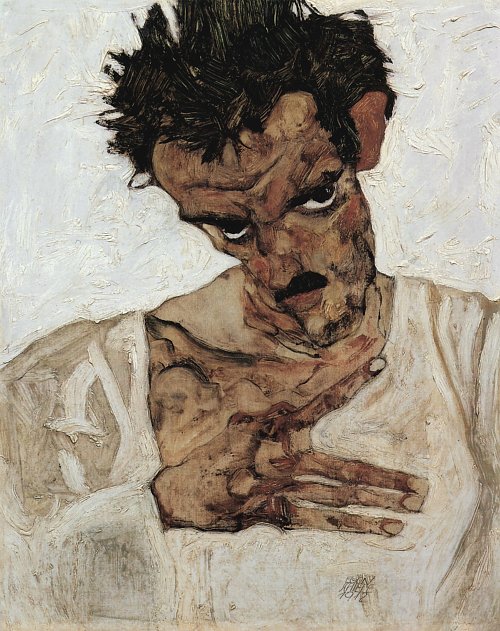 Egon Schiele SelbstPortraet mit gesenktem Kopf Wandbild