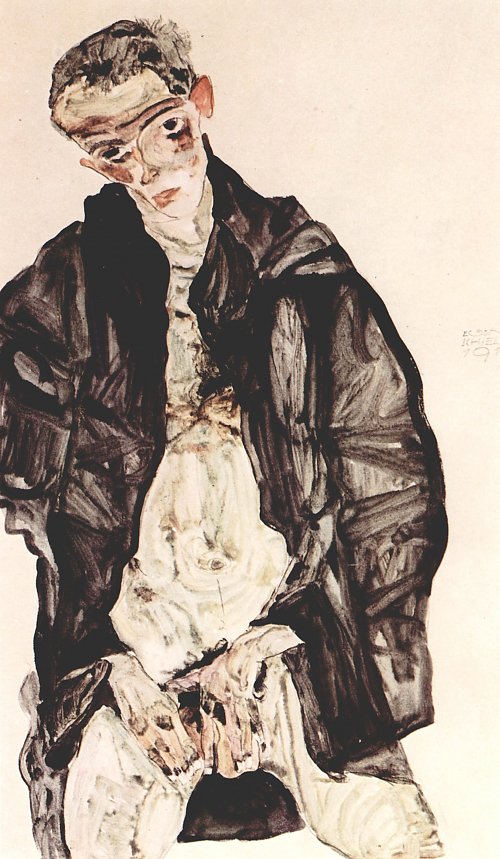 Egon Schiele Selbstbefriedigung Wandbild