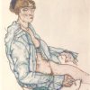 Egon-Schiele-Sitzende-Frau-mit-blauem-Haarband