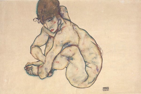 Egon Schiele Sitzender weiblicher Akt 1 Wandbild
