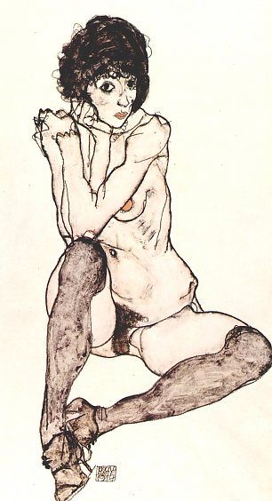 Egon Schiele Sitzender weiblicher Akt 2 Wandbild