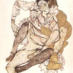 Egon-Schiele-Sitzendes-Paar