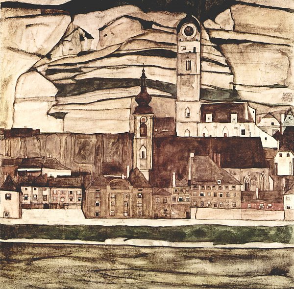 Egon Schiele Stein an der Donau II